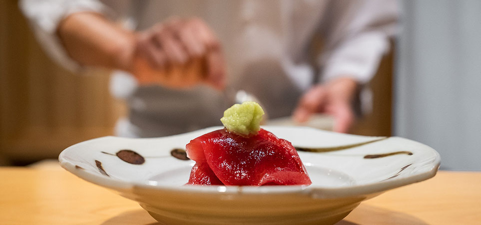 天ぷらの合間に突然「鮪」!?